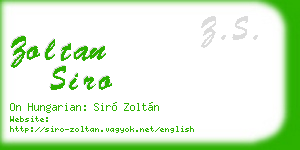 zoltan siro business card